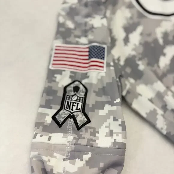 Green Bay Packers Men's NFL Salute to Service Gray Camo Hoodie Size L - Picture 8 of 10